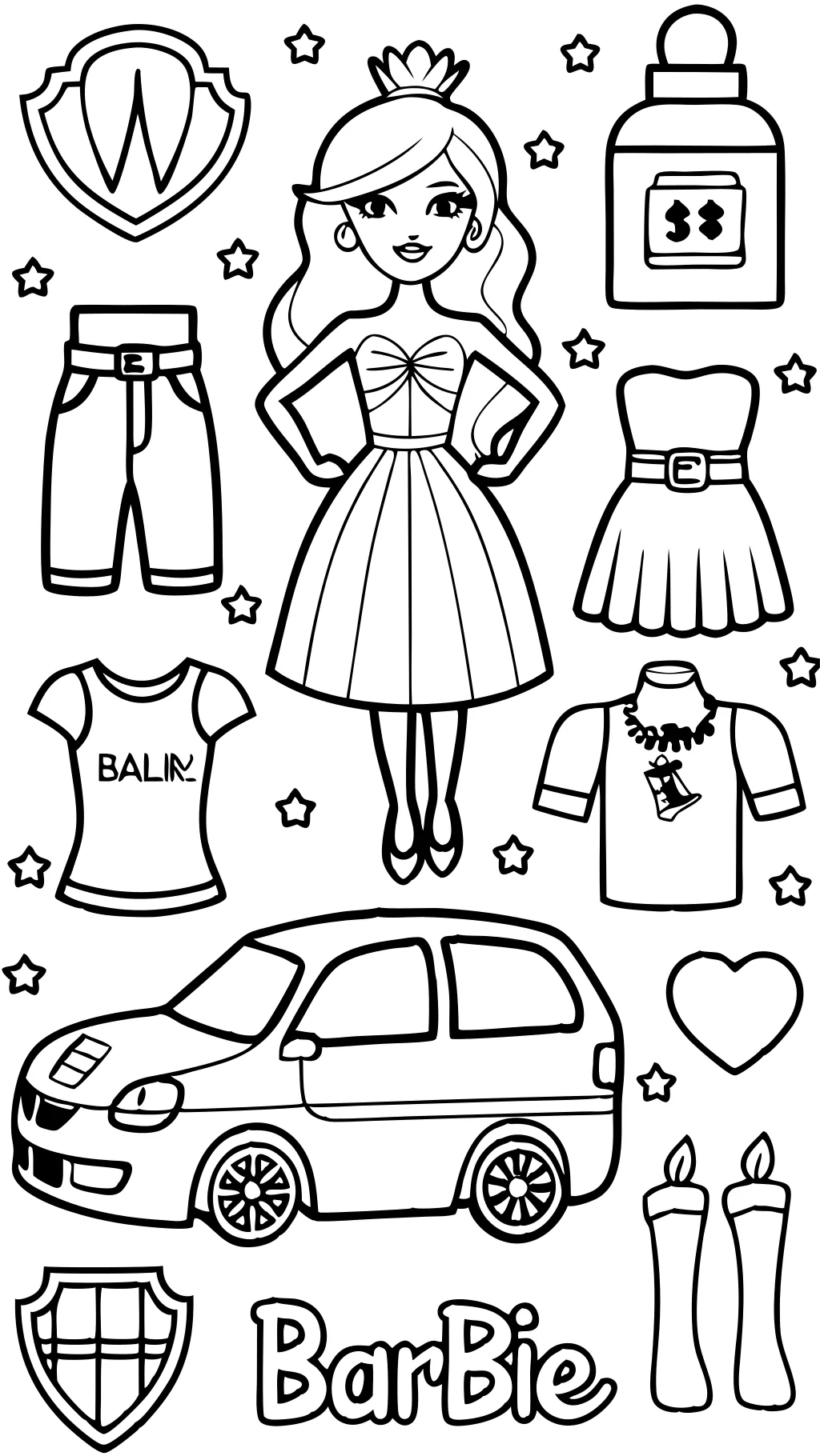 barbie print coloring pages